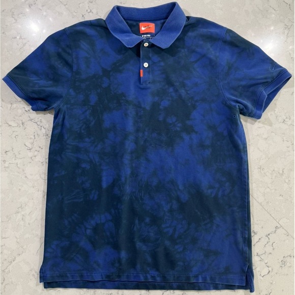 Nike Other - Nike Polo Shirt Mens Large Blue Black Fog Wash Tie Dye Dri-FIT Golf CI9769-455